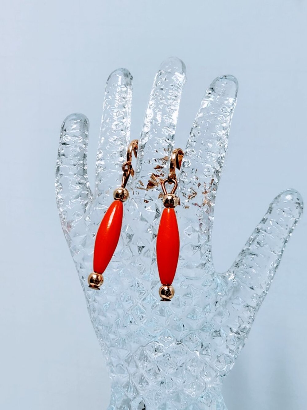 Vibrant Orange Beaded Jewelry Set - Picture 5 of 8